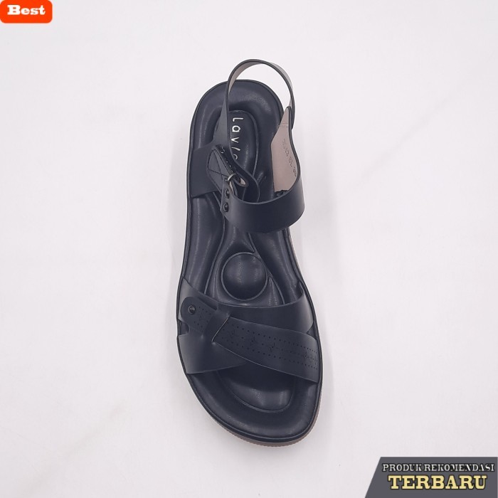sandal wanita trend sekarang laviola shoes wanita - sandal wedges wanita - 3943 wsk - Black, 37