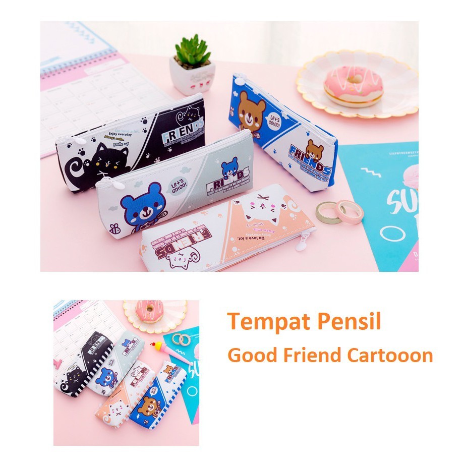 

Blossom TP0053 Tempat Pensil Good Friend Cartoon Pencil Case / Tempat Kosmetik