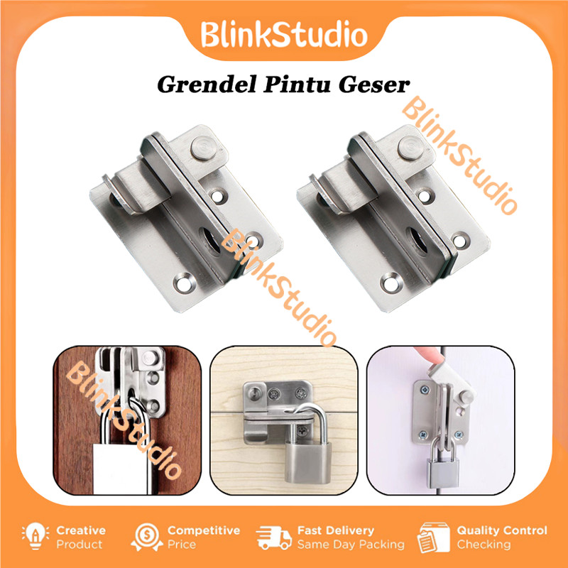 Grendel Pintu Geser Stainless / Slot Pintu Geser Grendel Kanan / Cantolan Grendel Pintu