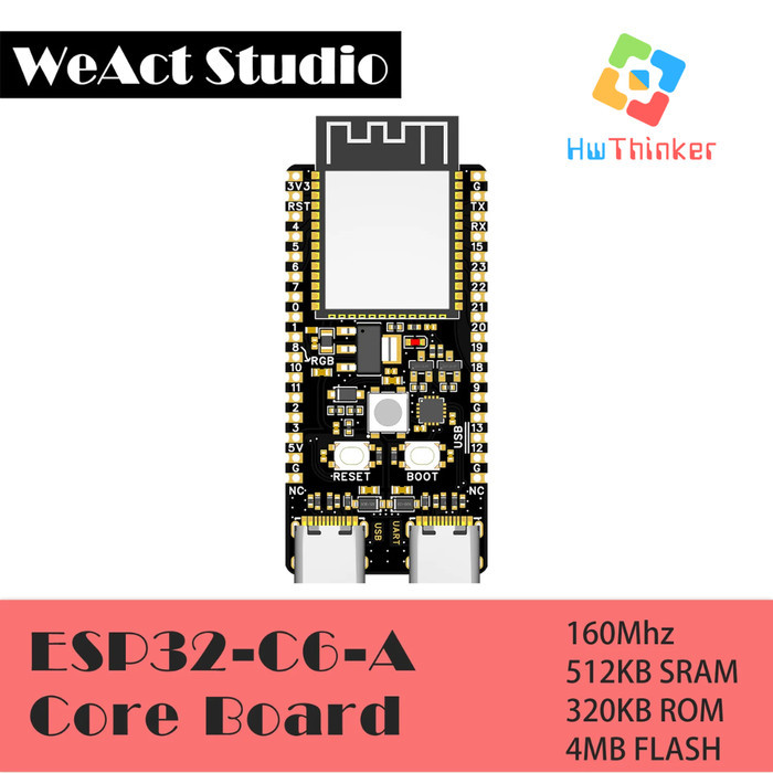 MH27 WeAct ESP32-C6 Development Board ESP32C6  ESP32 Core Board RISC-V Espressif IoT WiFi6 Bluetooth