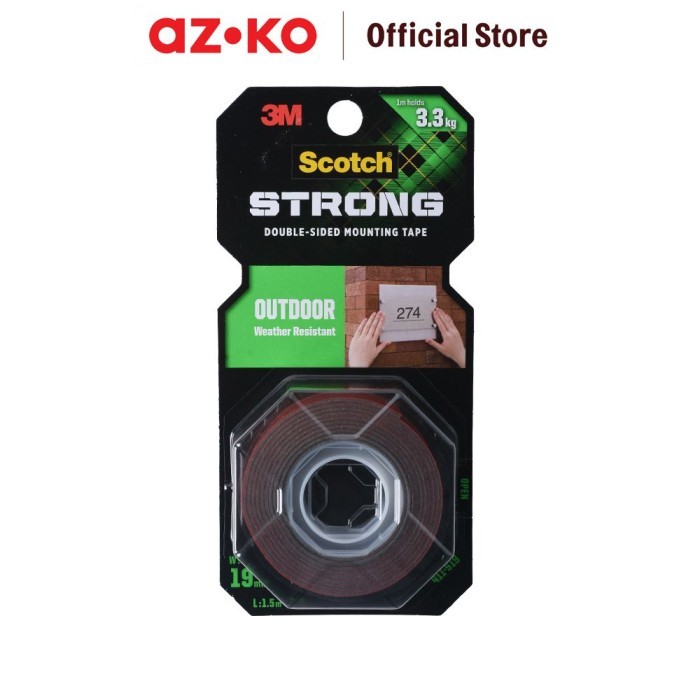 

AZKO Scotch 3m Mounting Tape Outdoor 19 Mm X 1.5 Mtr