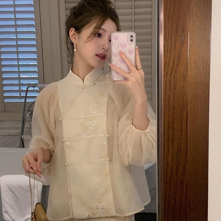 Zhongguo Wind Button Top