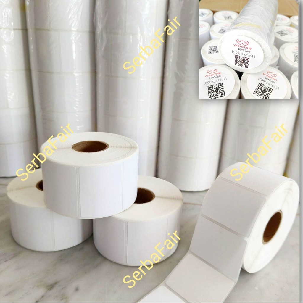 

Label Thermal 40x30MM 1 Line ISI 1000 PCS / Sticker Barcode 40x30