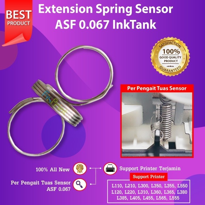 Extension Spring Sensor ASF 0.067 Printer Epson L110 L120 L130 L210 L220 L300 L310 Per Pengait Tuas 