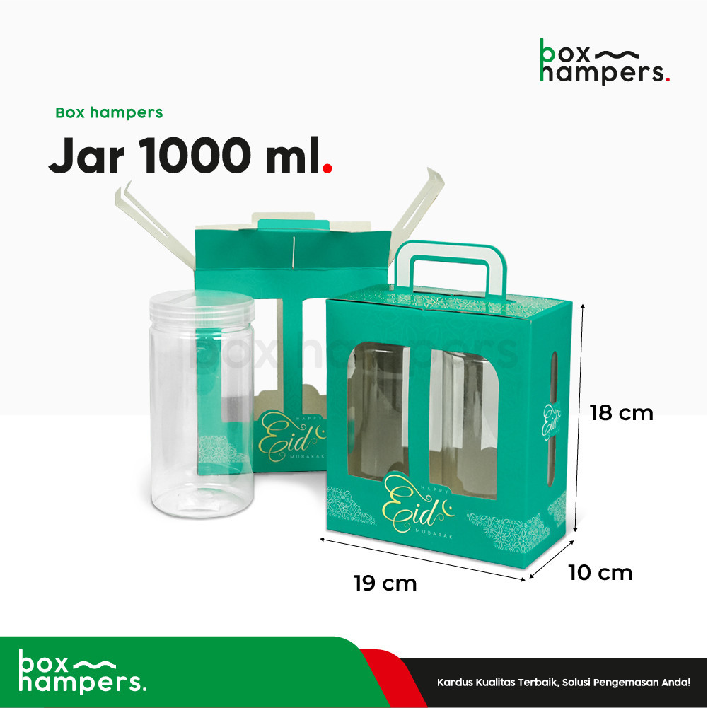 

Box Jar Premium 1000 ml Isi 2 Toples Bulat (19x10x18)