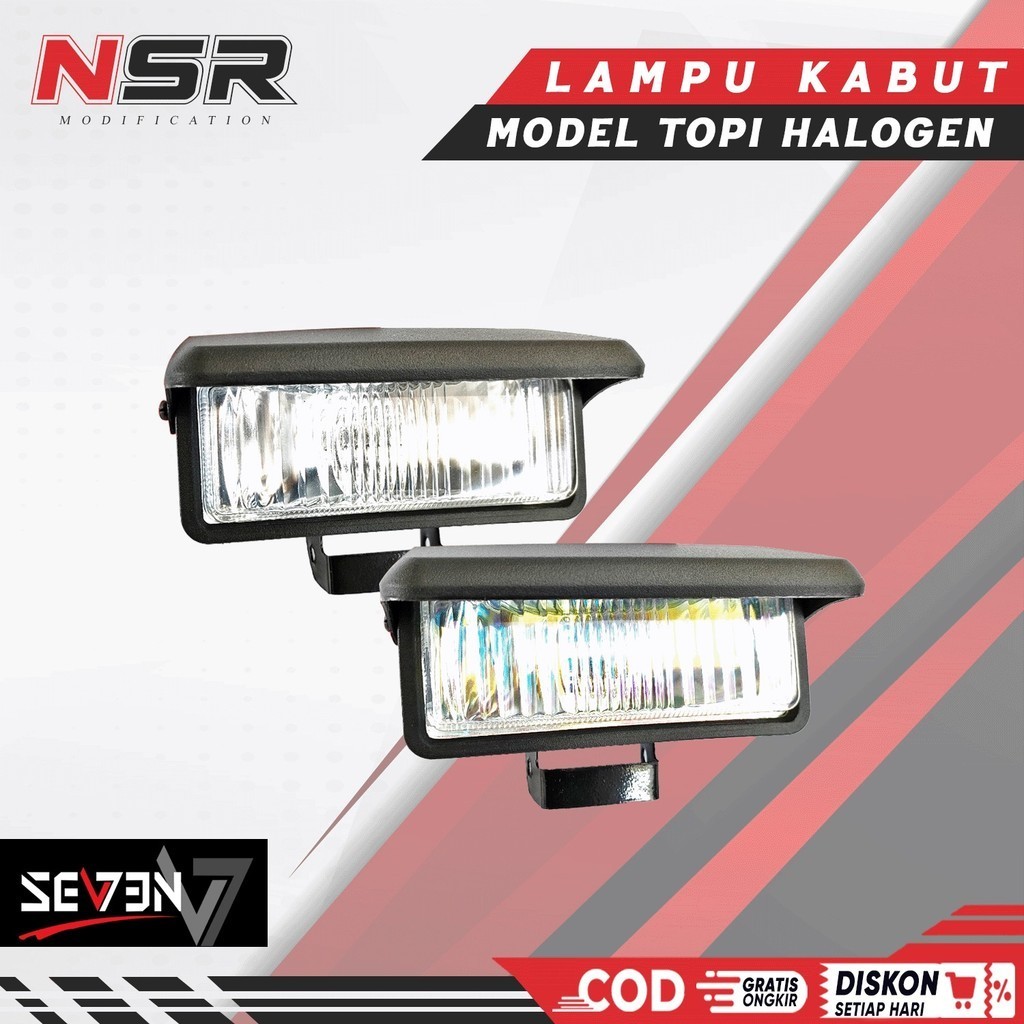 LAMPU Halogen Sorot Tembak Kabut KOTAK TOPI Universal Fog Lamp Foglamp UNIVERSAL MOTOR