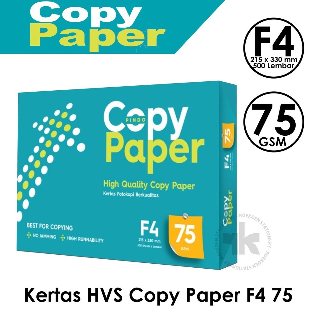 

Copy Paper Kertas Fotocopy HVS F4 75gsm (500 lembar)