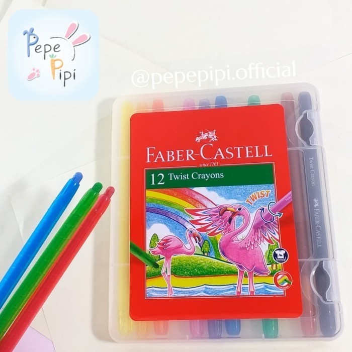 

PROMO!! -Crayon Faber Castell Twist 12 Colour Crayons Krayon Putar 12 Warna - 12 pcs