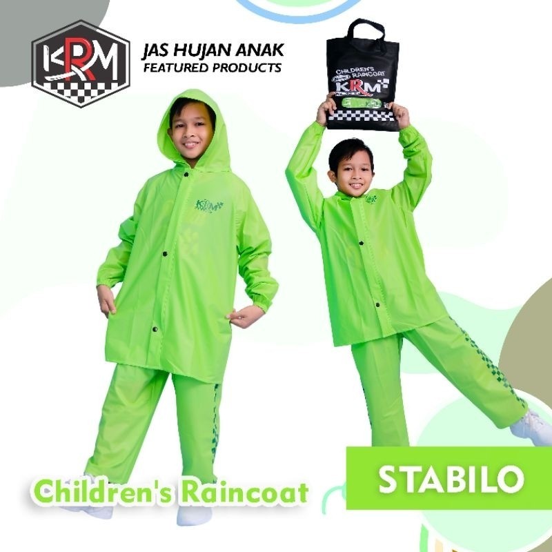 Jas Hujan Anak Setelan Baju Celana Laki-laki&Perempuan Jas Hujan Motif Mantel Anak by KRM _KRM