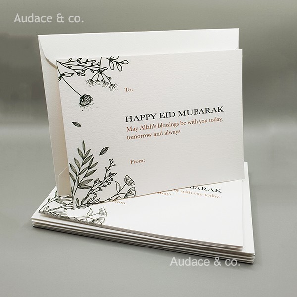 

Kartu ucapan Lebaran termasuk amplop set 9 pcs "Happy Eid Mubarak