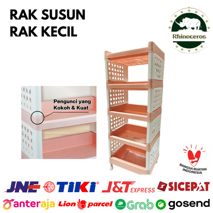 Rak Susun Kecil Plastik Roda Rak Buku Rak Serbaguna 855 856 857