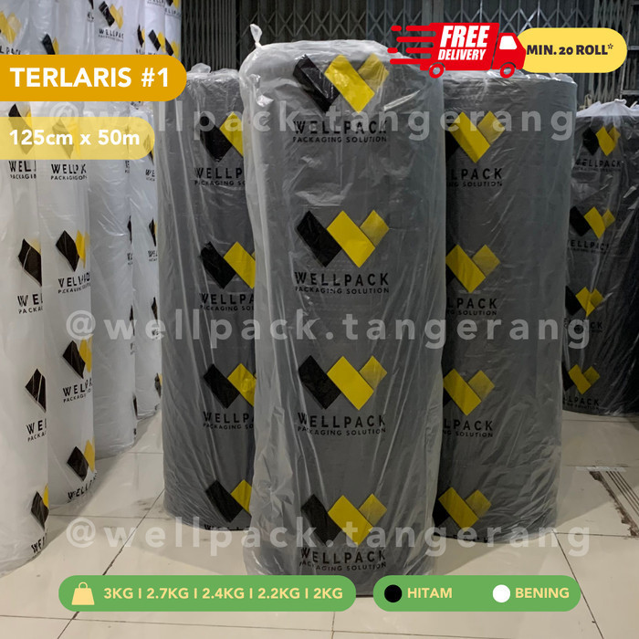 

NON-CORE Bubble Wrap Roll Plastik 125cm x 50m Bening & Hitam Wellpack - Hitam, 2.4kg