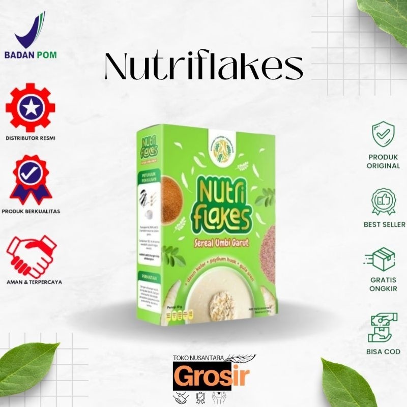 

100% ASLI Nutriflakes Sereal Umbi Garut Untuk Atasi Lambung, Maag, Gred 1
