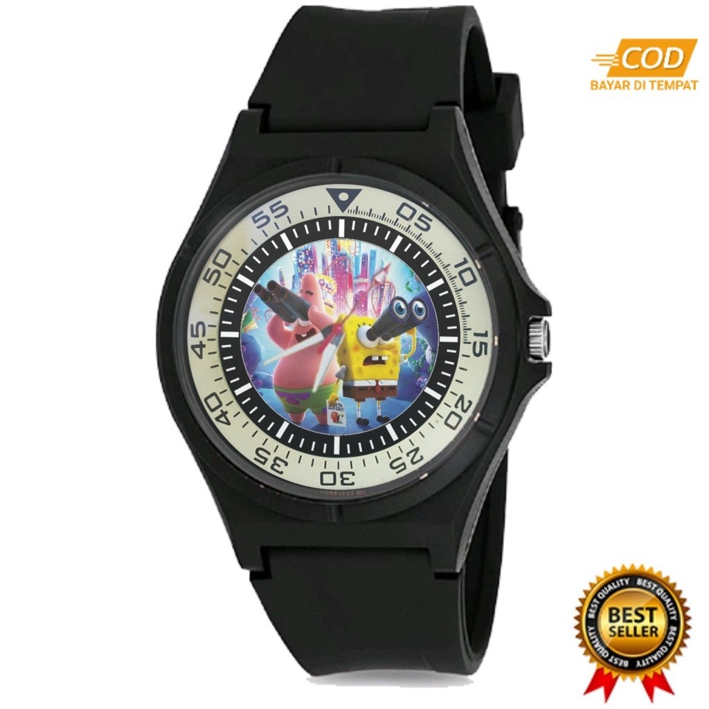 Jam Tangan Anak Laki Laki SPONGEBOB SQUAREPANTS   UNISEX Keren  QNQ 02