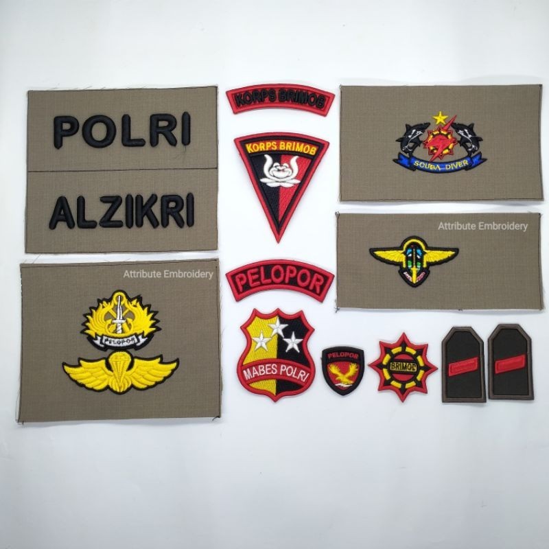 PDL COKLAT BRIMOB BORDIR TIMBUL