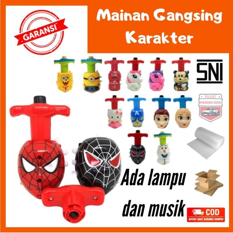 TERLARIS Gangsing karakter lampu LED gasing Lampur karakter hellokitty Spiderman murah promo