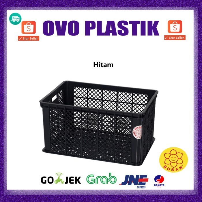

Keranjang Industri Jumbo Hitam/Keranjang Gelas/Piring/Makanan - SUSAN - Hitam