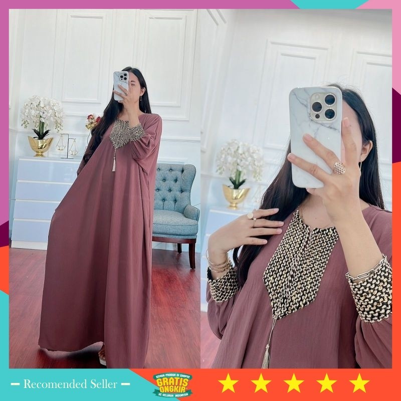 Baju Lebaran Kekinian Style Keren Murah Idul Fitri Terbaru bahan Bagus / Kaftan Premium Crinkle Airf