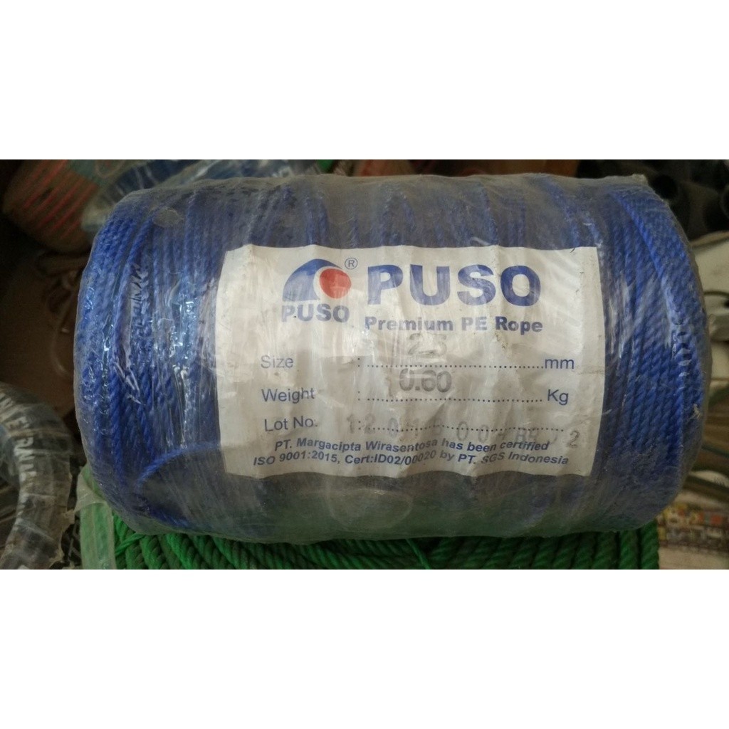 Tali tambang puso plastik 2.5 mm meteran
