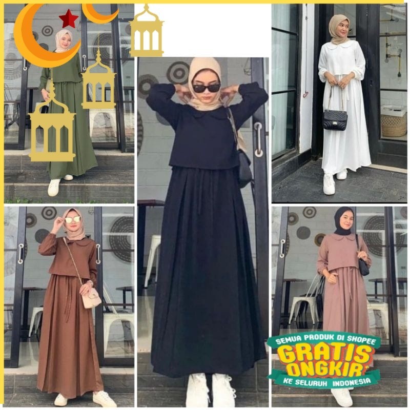 Gamis Terbaru 2023 Lebaran Wanita | Niami Dress Remaja | Gamis Jumbo Wanita | Fashion Muslim Terbaru