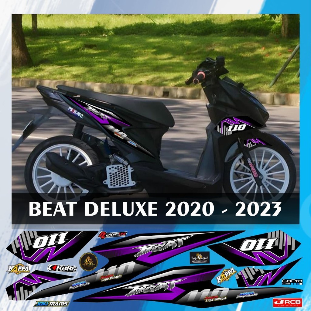 POLET Stiker Striping Beat Deluxe New/ Beat Street / Variasi List Skotlet Beat Deluxe Motif Ungu