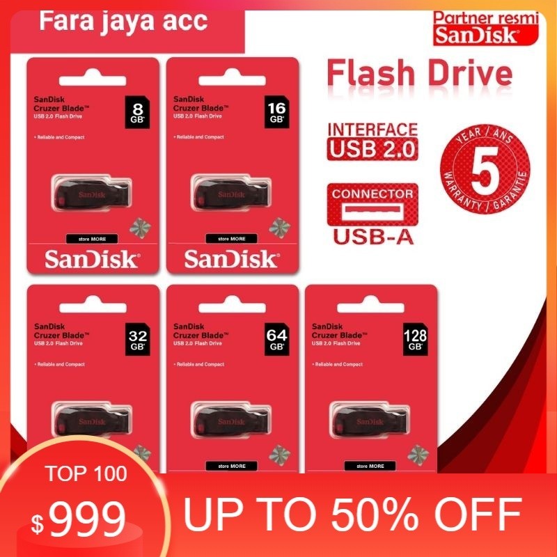 Flashdisk ORI SanDisk CZ50 Cruzer Blade 8GB/16GB/32GB/64GB