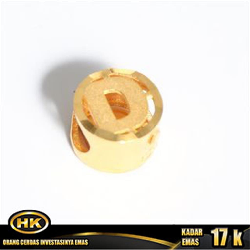 Liontin Emas 17K - Huruf D - HK Gold