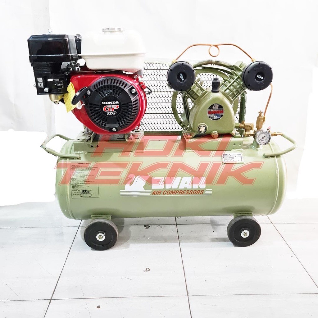 Mesin Kompresor SWAN 1/2HP SVU 212 + Engine Honda GP160 Mesin Kompresor Angin Bengkel 1/2PK SWAN