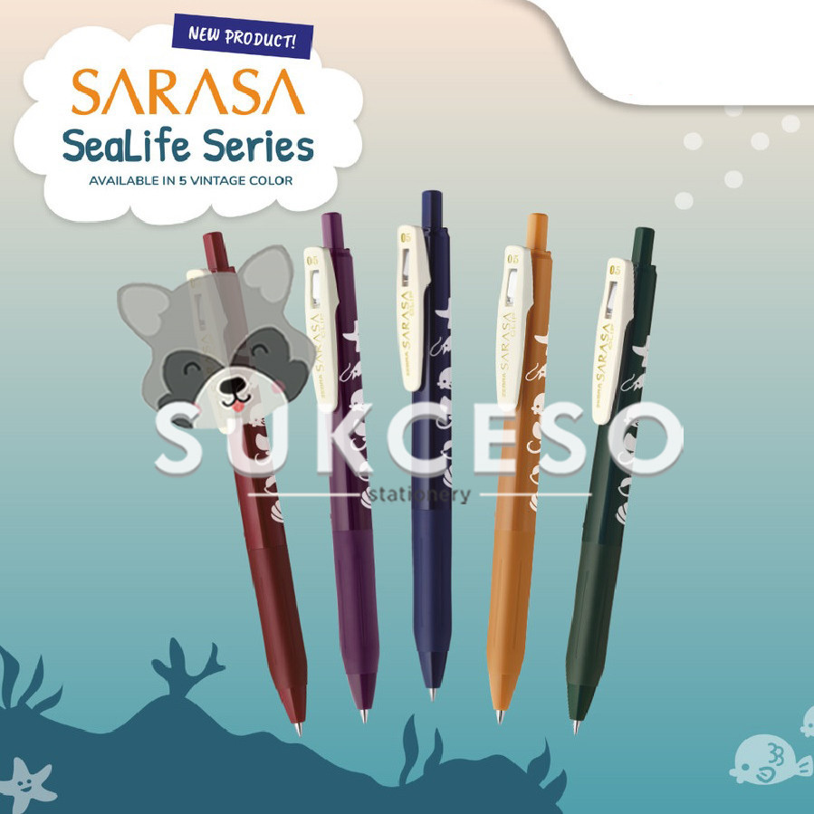 

Sarasa 0.5 Sea Life Vintage LIMITED EDITION Pulpen Gel Warna Series Hewan Laut