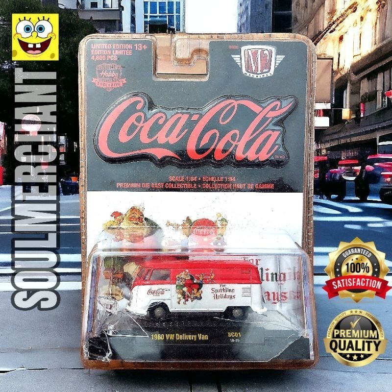 M2 COCA COLA 1960 VW VOLKSWAGEN DELIVERY VAN FOR SPARKLING HOLIDAYS - BEETLE MINISCALE DIECAST PROMO