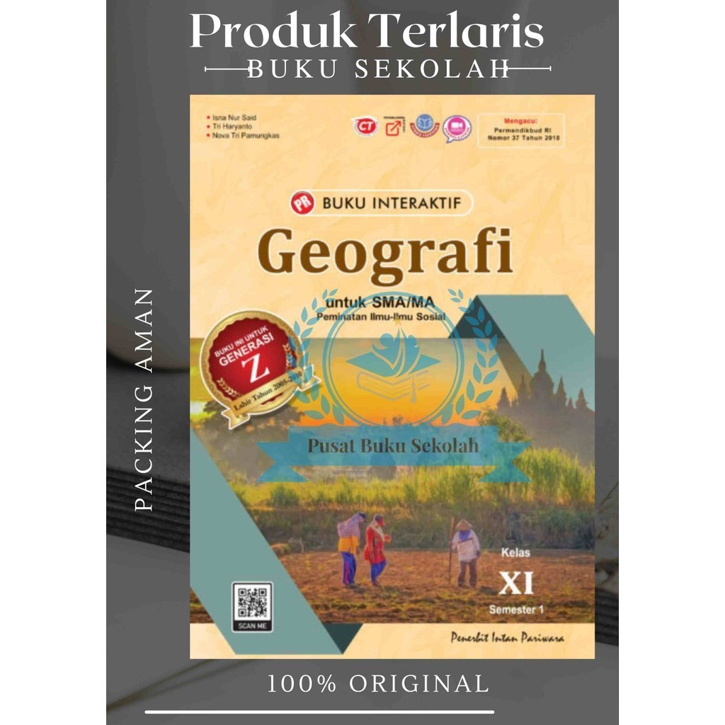 Buku Pr/Lks K13 Geografi SMA/MA Kelas 11/XI Semester 1  Intan pariwara Tahun 2024 Terbaru