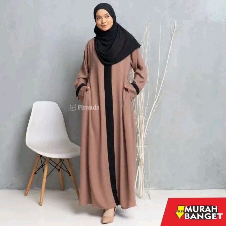 Baju lebaran cewek- Abaya arumi - Gamis basic dress polos mutiaraonline by Firanda