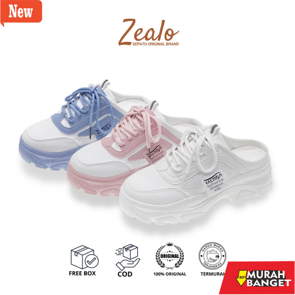 Sepatu buat lebaran- Zealo.Shoes 209 Sepatu Wanita Sneakers Fashion Korea Slip On Karet Premium Qual