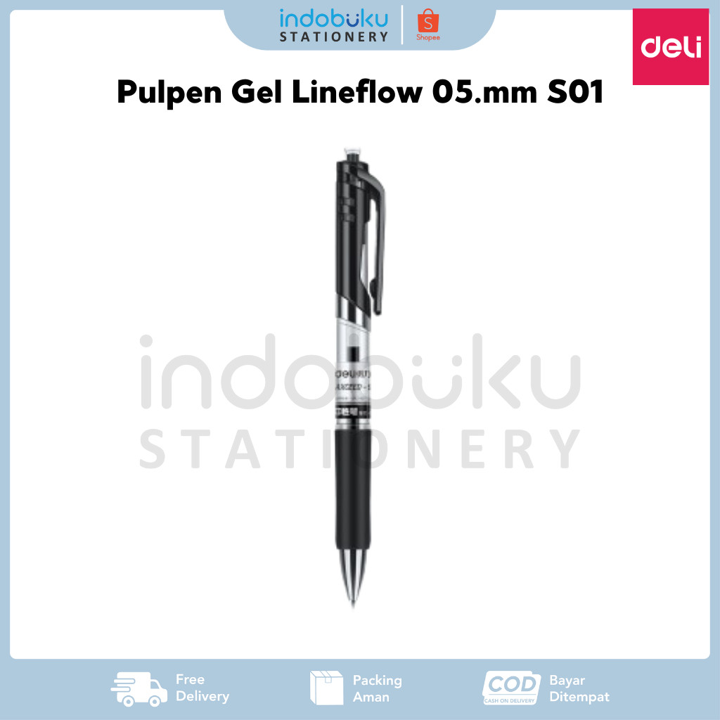

Pulpen Gel Lineflow Deli 05.mm Black S01 (1PCS)