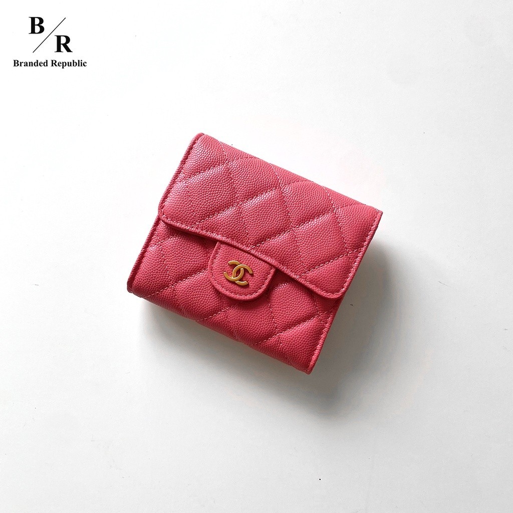 [BRANDED REPUBLIC 2] DOMPET WANITA CHANEL CLASSIC FLAP TRIFOLD PINK WALLET