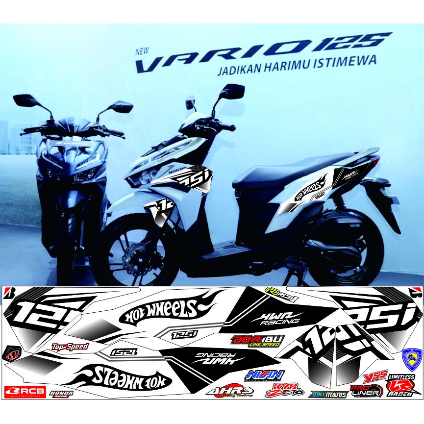 POLET DECAL STIKER POLET BODY MOTOR VARIO NEW 125 ISS CBS MOTIP SIMPLE STRIPING HONDA MOTOR VARIO 12