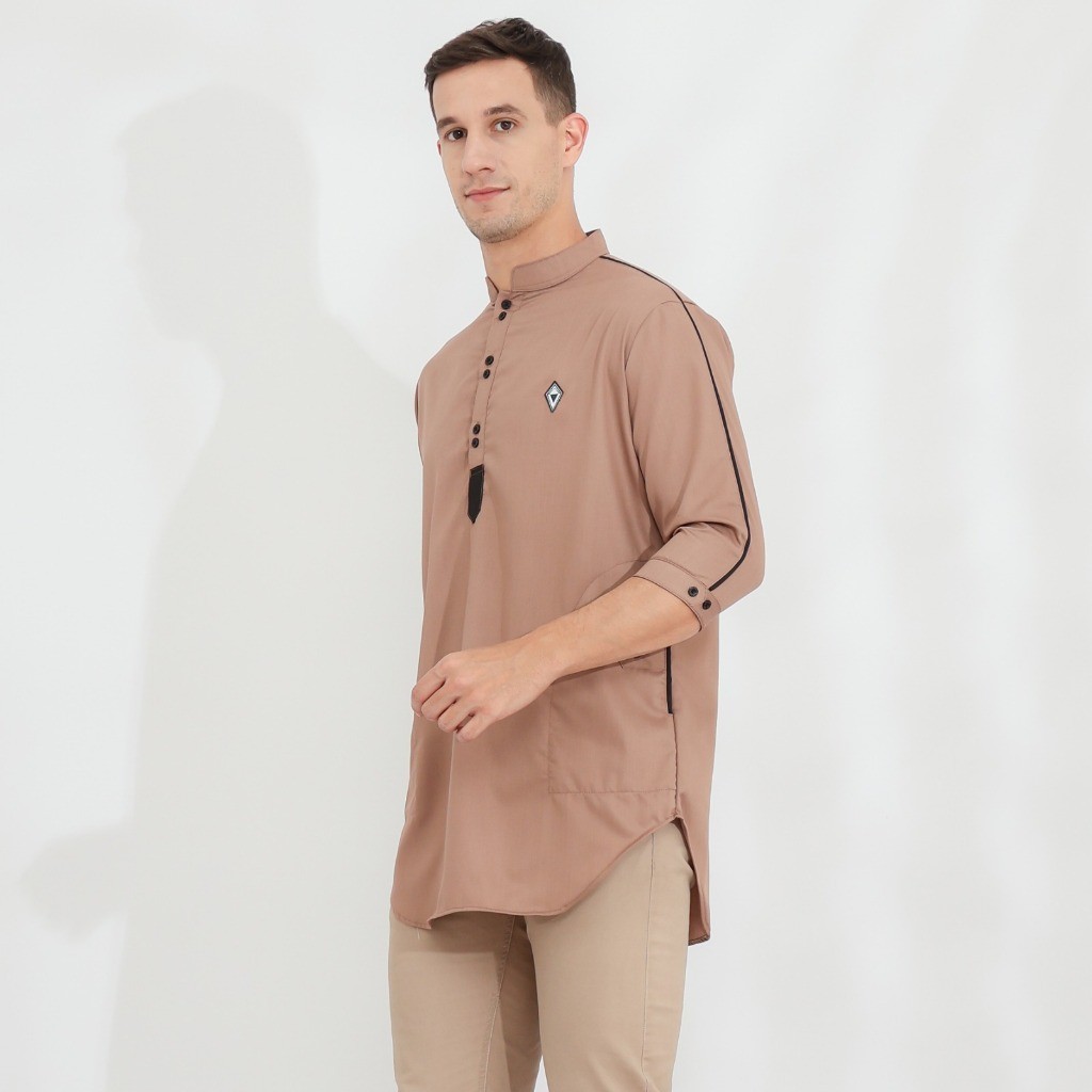 baju koko qurta dewasa muslim gamis pria kurta pakistan lengan 3/4