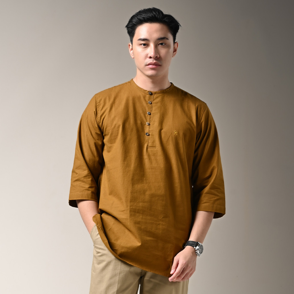 CAMBRA by KAUM ADAM - Kemeja koko modern bahan premium lengan 3/4 kancing setengah