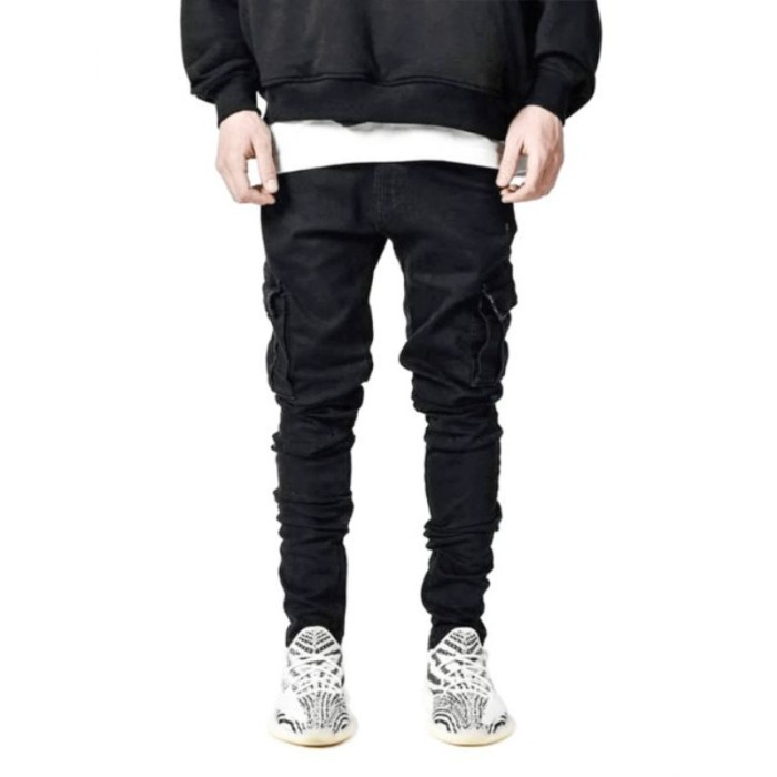 Dreeland Celana Jeans Pria - Celana Pria - jeans - cargo jeans - Patch blue, 32