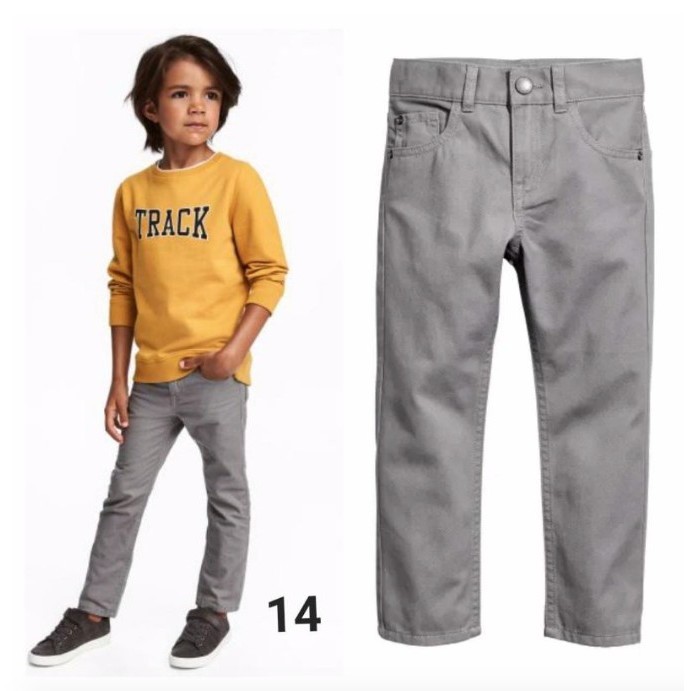 CELANA PANJANG HM CHINO SOFT GREY ELEGANT HNM ANAK LAKI LAKI H&M