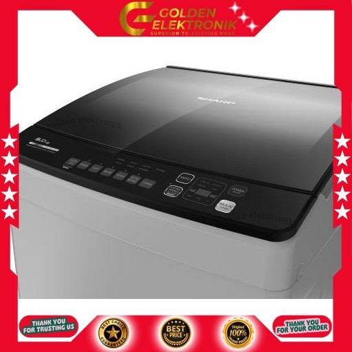 MESIN CUCI SHARP ES-M9000T-GG ES-M 9000T-GG 9000T 9KG 1TABUNG TOP LOADING