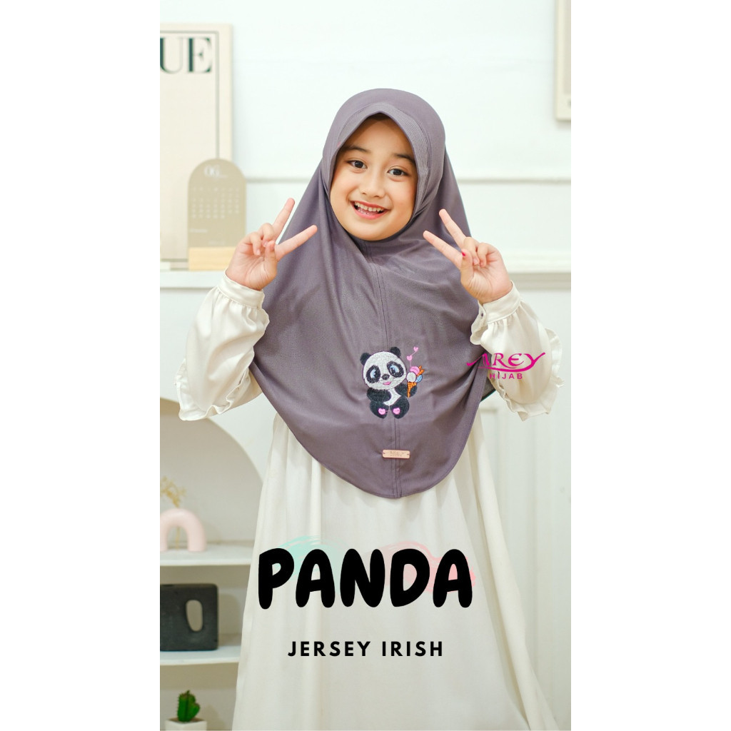 Hijab Instan Anak Arey Panda Usia 5-9 Tahun Ori- Kinanhijabstore Termurah