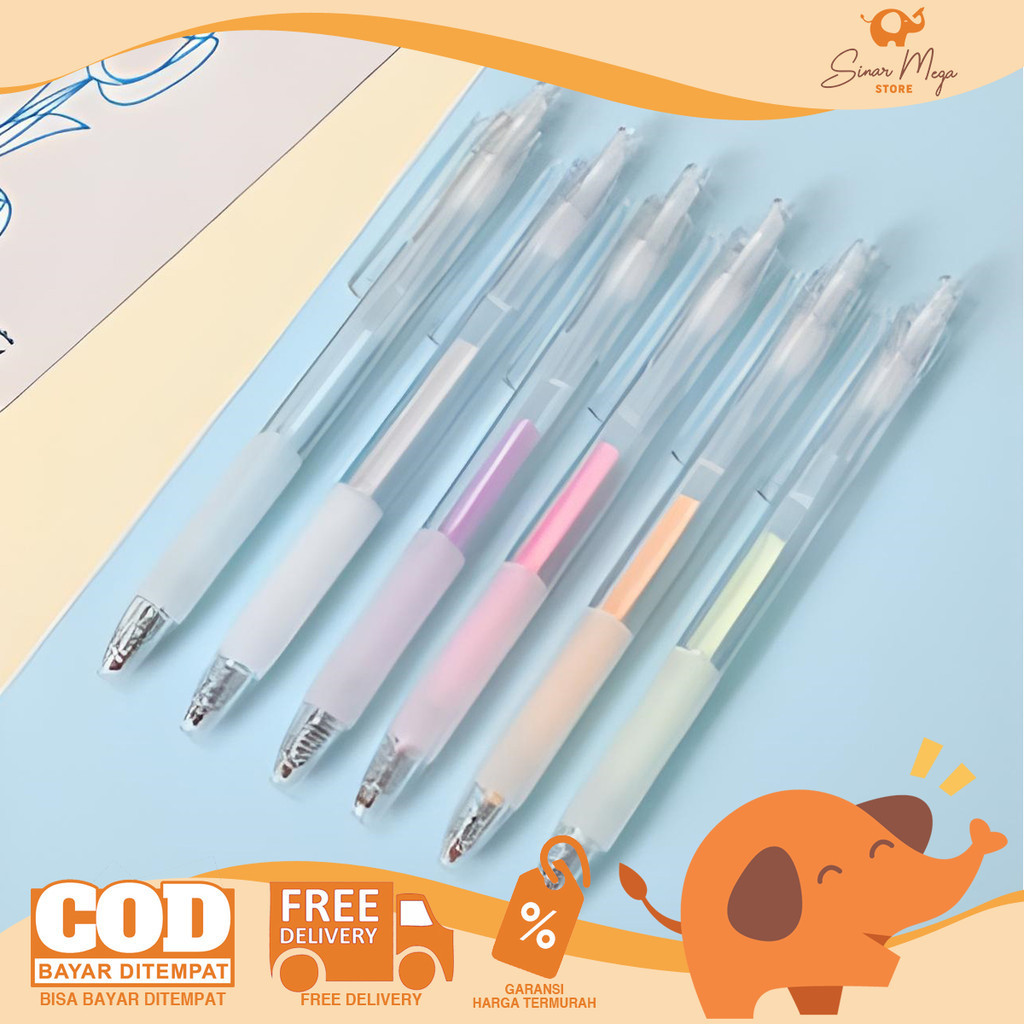 

Color Glue Pen Mekanik Retractable Pena Transparan Isi LEM Warna Tersedia Refill