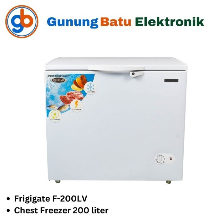 FRIGIGATE Chest Freezer 200 liter F-200 LV Resmi Frizer Box F200