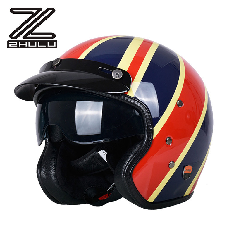 Helm sepeda motor Vintage kustom OEM kualitas tinggi Tiongkok untuk sepeda motor