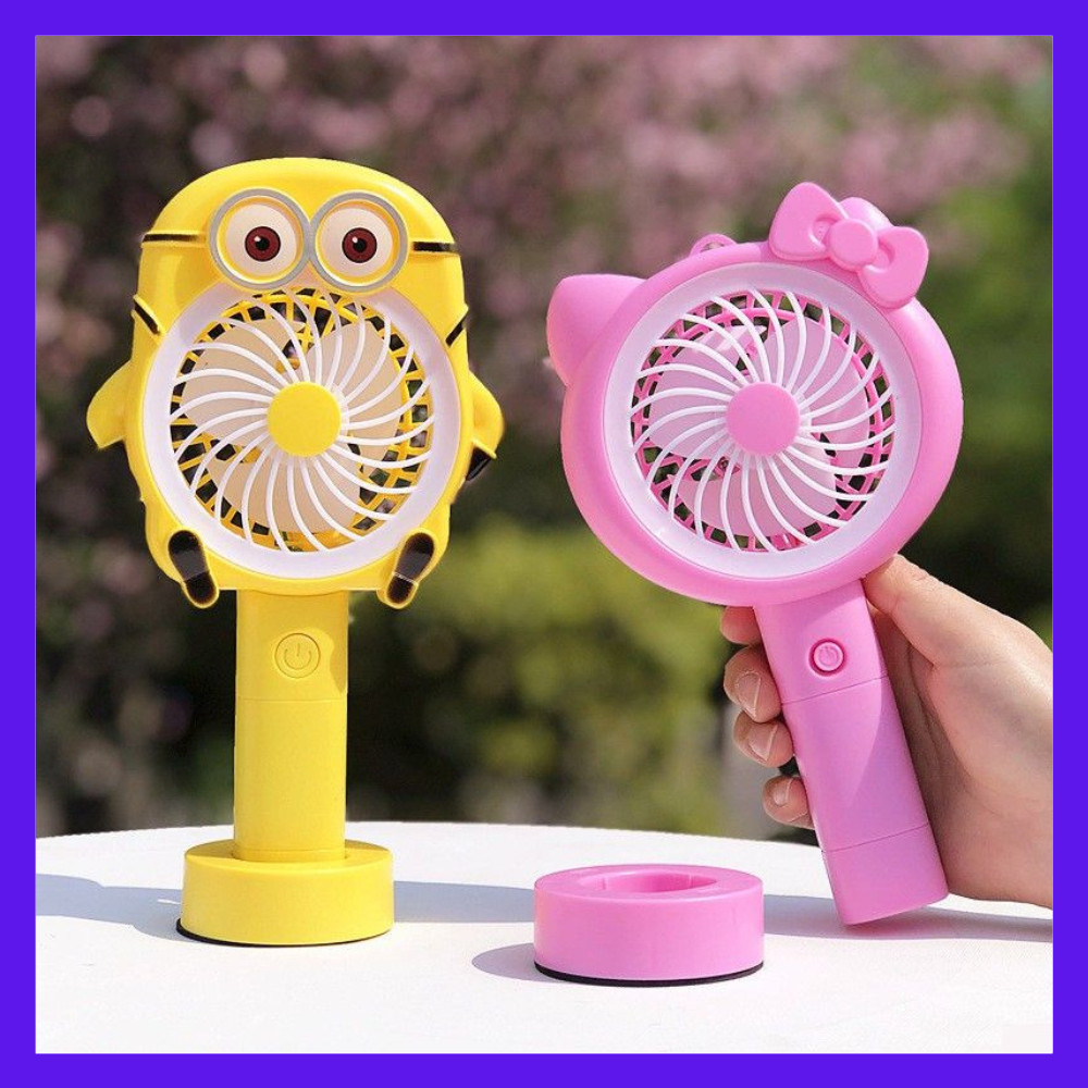Kipas Angin Tangan Mini LED Kipas Angin Mini LED Portable Kipas Angin Karakter Minion Kipas Angin Mi
