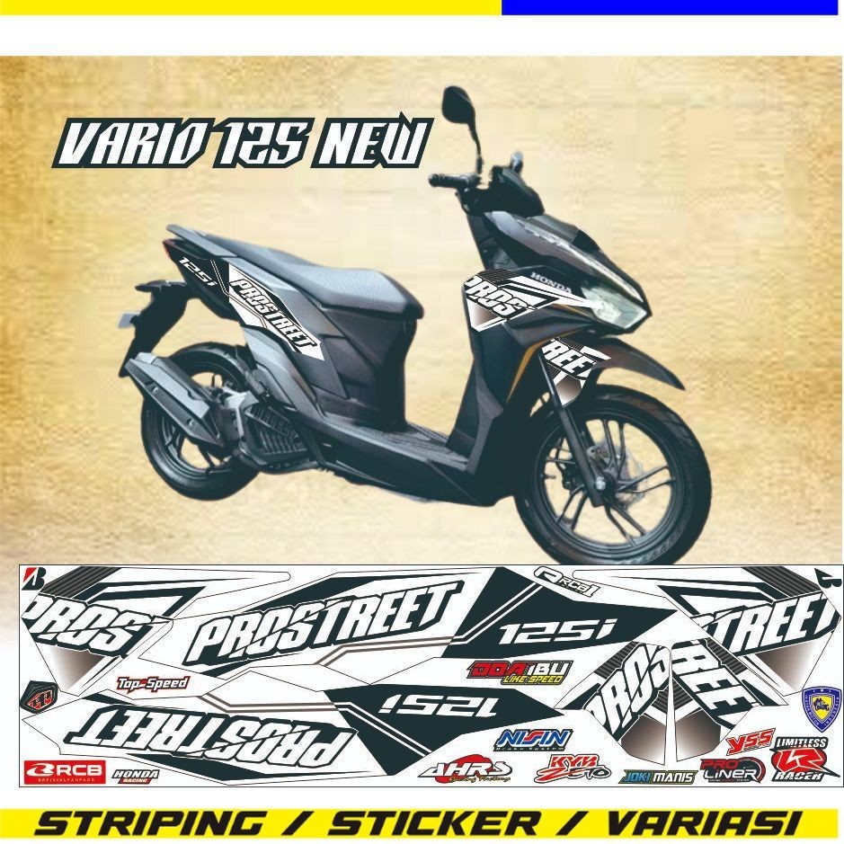 VARIASI STRIPING MOTOR VARIO ISS 2022 / STIKER MOTOR VARIO 125 NEW ISS - CBS 2023  MOTIF STIKER POLE