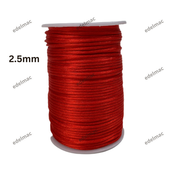 Tali Benang Simpul Cina Tali Satin Kerajinan Handcraft Perhiasan Gelan - Red_No.6-2mm