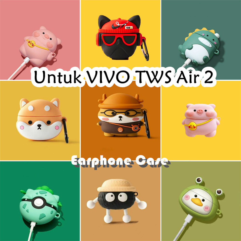 【distinctive】Untuk VIVO TWS Air 2 Case Casing Lucu Kartun Ransel babi Soft Silicone Kasus Telpon tel