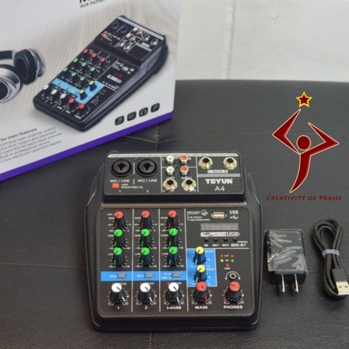 Mixer Audio Teyun A4 Multifungsi USB Bluetooth